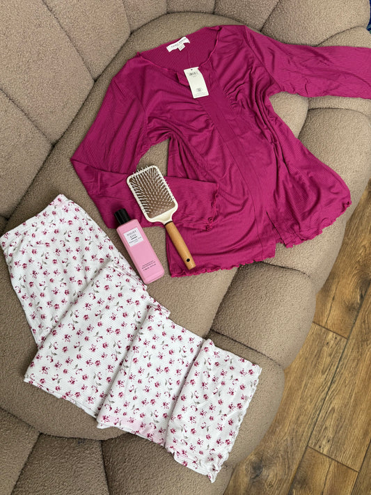بيجامة أناقة الراحة✨🌸