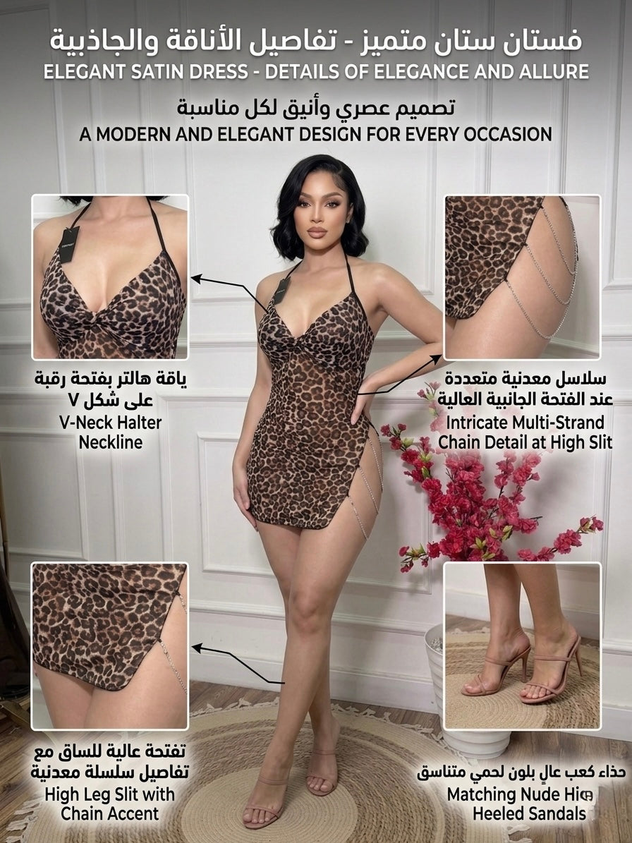 فستان سحر الأنوثة الجريئة 🐆✨