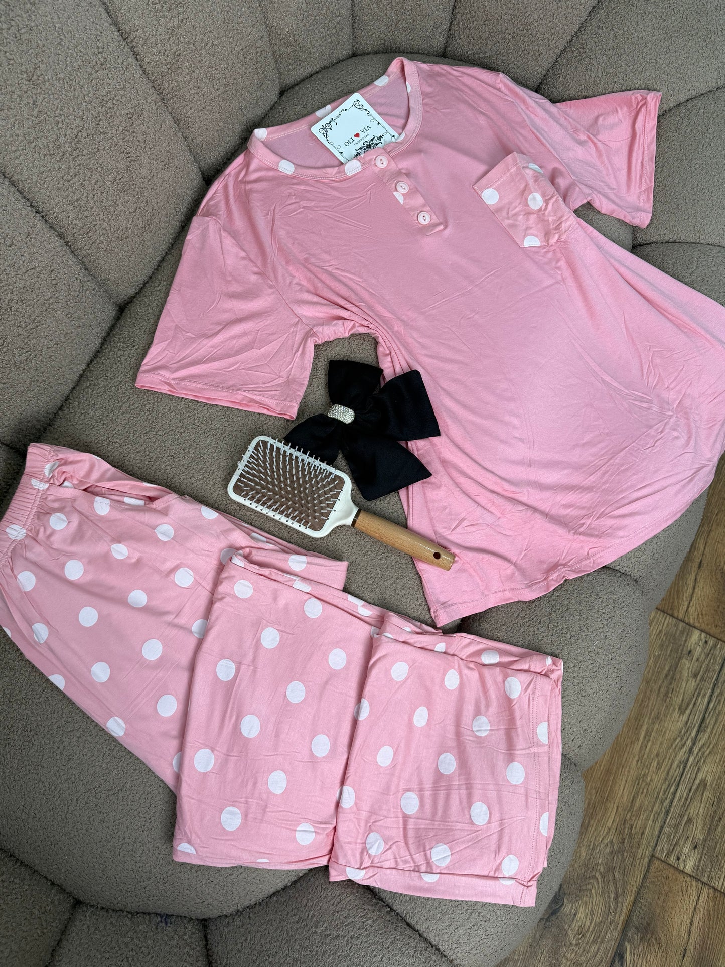 بيجامة راحة وردية🌸